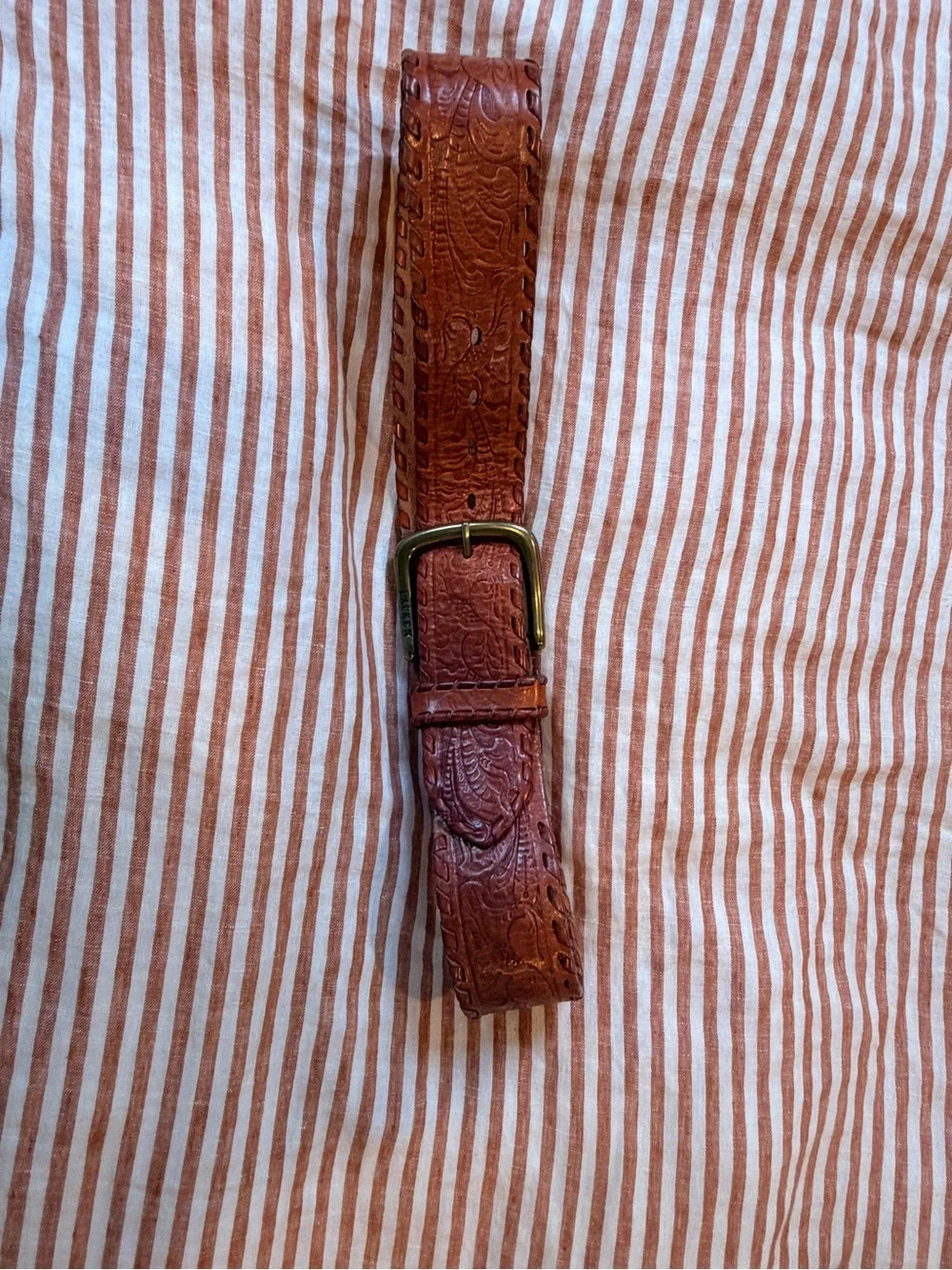 Ralph Lauren Tooled Leather Belt in Brown